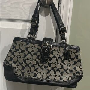 Coach Black and Gray Shoulder Bag
